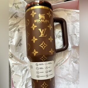 Stanley lv Brown Travel Mug with Gold Details